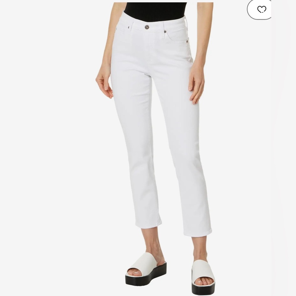AG - Mari Crop, High Rise Slim Straight: Modern White
